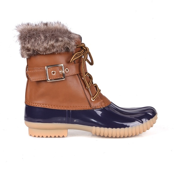 Duck-01 Faux Shearling Lace Up Women's Duck Boots - Picture 4 of 4